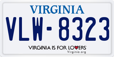 VA license plate VLW8323