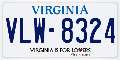 VA license plate VLW8324