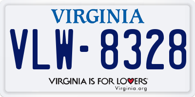 VA license plate VLW8328