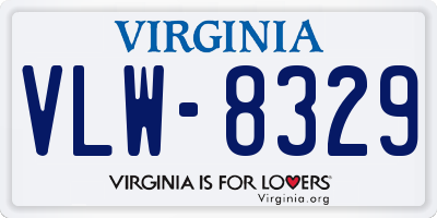 VA license plate VLW8329