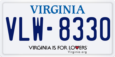 VA license plate VLW8330