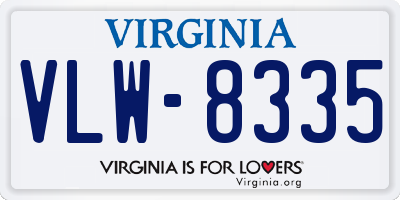 VA license plate VLW8335