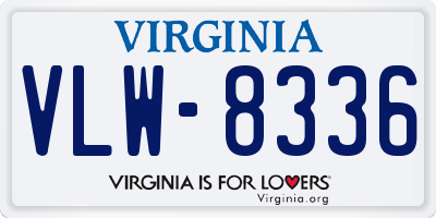 VA license plate VLW8336