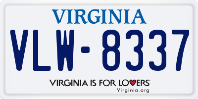 VA license plate VLW8337