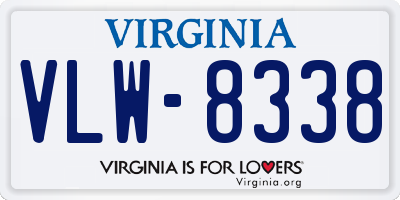 VA license plate VLW8338