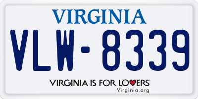 VA license plate VLW8339