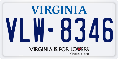 VA license plate VLW8346