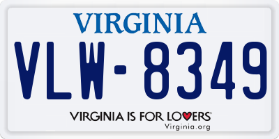 VA license plate VLW8349