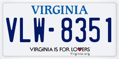 VA license plate VLW8351