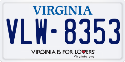 VA license plate VLW8353