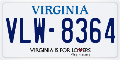 VA license plate VLW8364