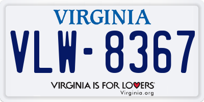 VA license plate VLW8367