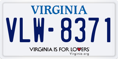 VA license plate VLW8371