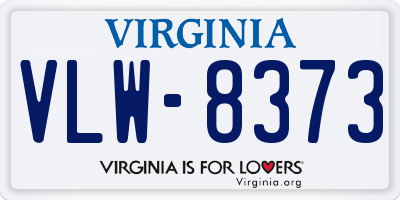 VA license plate VLW8373