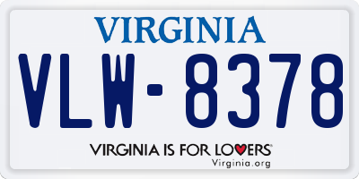 VA license plate VLW8378