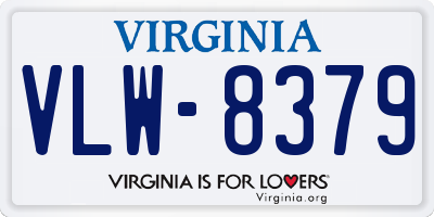 VA license plate VLW8379