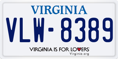 VA license plate VLW8389