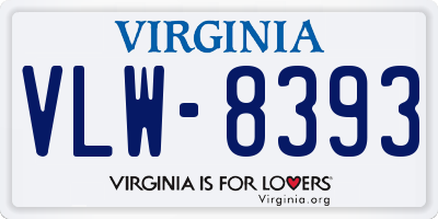 VA license plate VLW8393