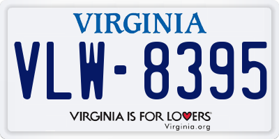 VA license plate VLW8395