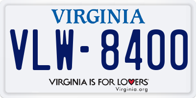 VA license plate VLW8400