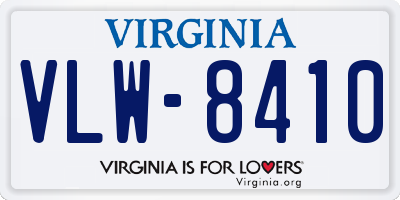 VA license plate VLW8410