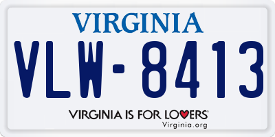 VA license plate VLW8413