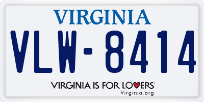 VA license plate VLW8414