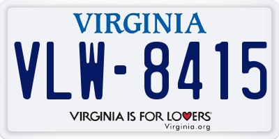 VA license plate VLW8415