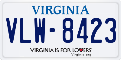 VA license plate VLW8423