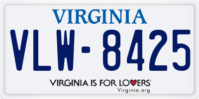 VA license plate VLW8425