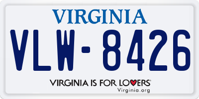 VA license plate VLW8426