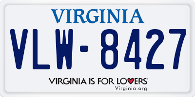 VA license plate VLW8427