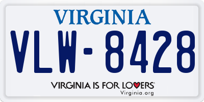 VA license plate VLW8428