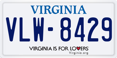 VA license plate VLW8429