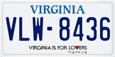 VA license plate VLW8436