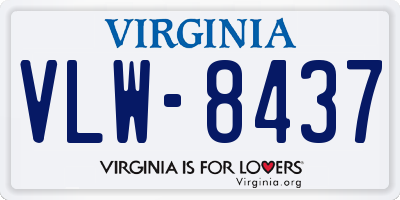 VA license plate VLW8437