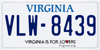 VA license plate VLW8439