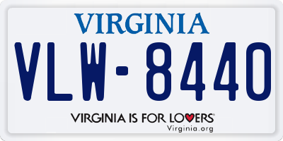 VA license plate VLW8440