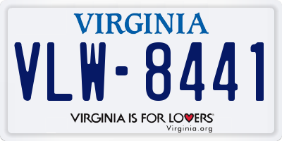 VA license plate VLW8441