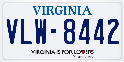 VA license plate VLW8442