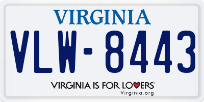 VA license plate VLW8443