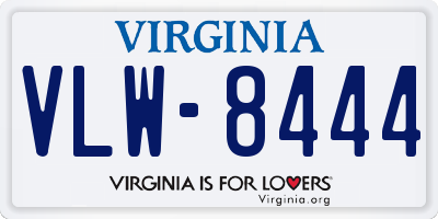 VA license plate VLW8444