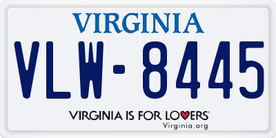 VA license plate VLW8445