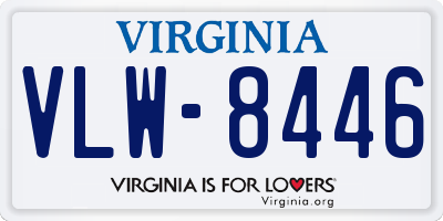 VA license plate VLW8446