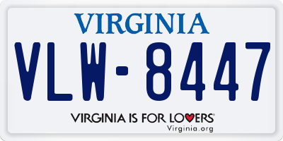 VA license plate VLW8447