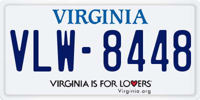 VA license plate VLW8448