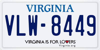 VA license plate VLW8449