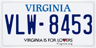 VA license plate VLW8453