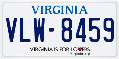 VA license plate VLW8459