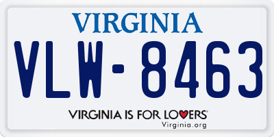 VA license plate VLW8463